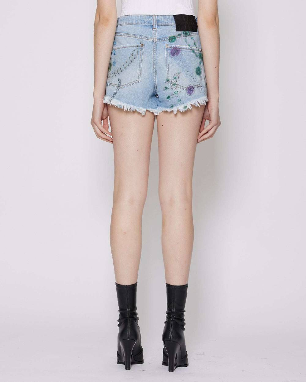 John Richmond Shorts a vita alta in denim con pattern Qualità Garantita