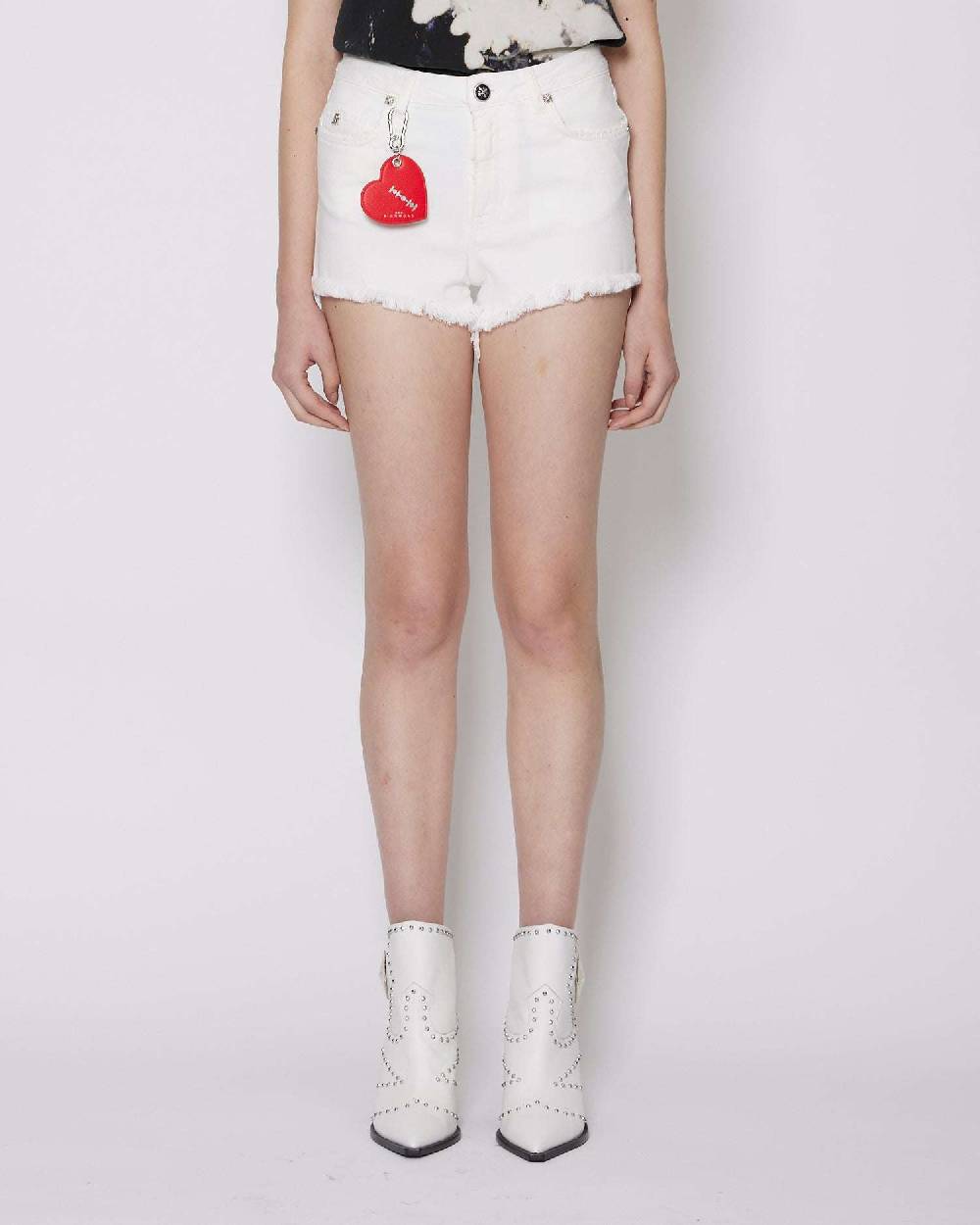John Richmond Shorts a vita alta in denim Acquista Ora