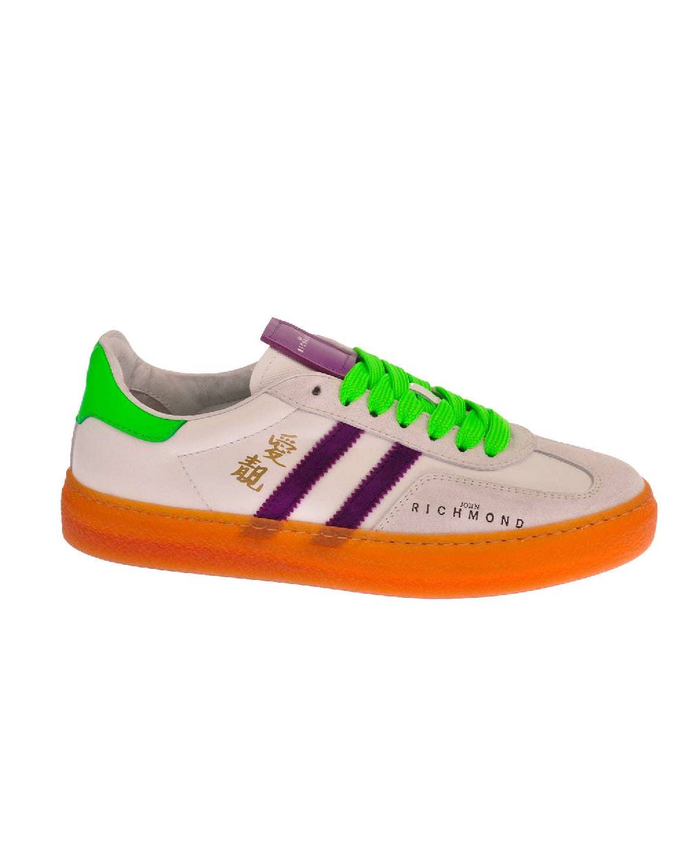 John Richmond Sneakers in pelle con logo e bande laterali Fino Al -60%