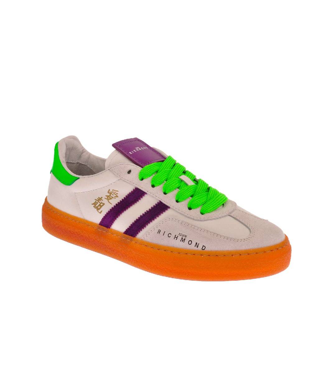 John Richmond Sneakers in pelle con logo e bande laterali Fino Al -60%