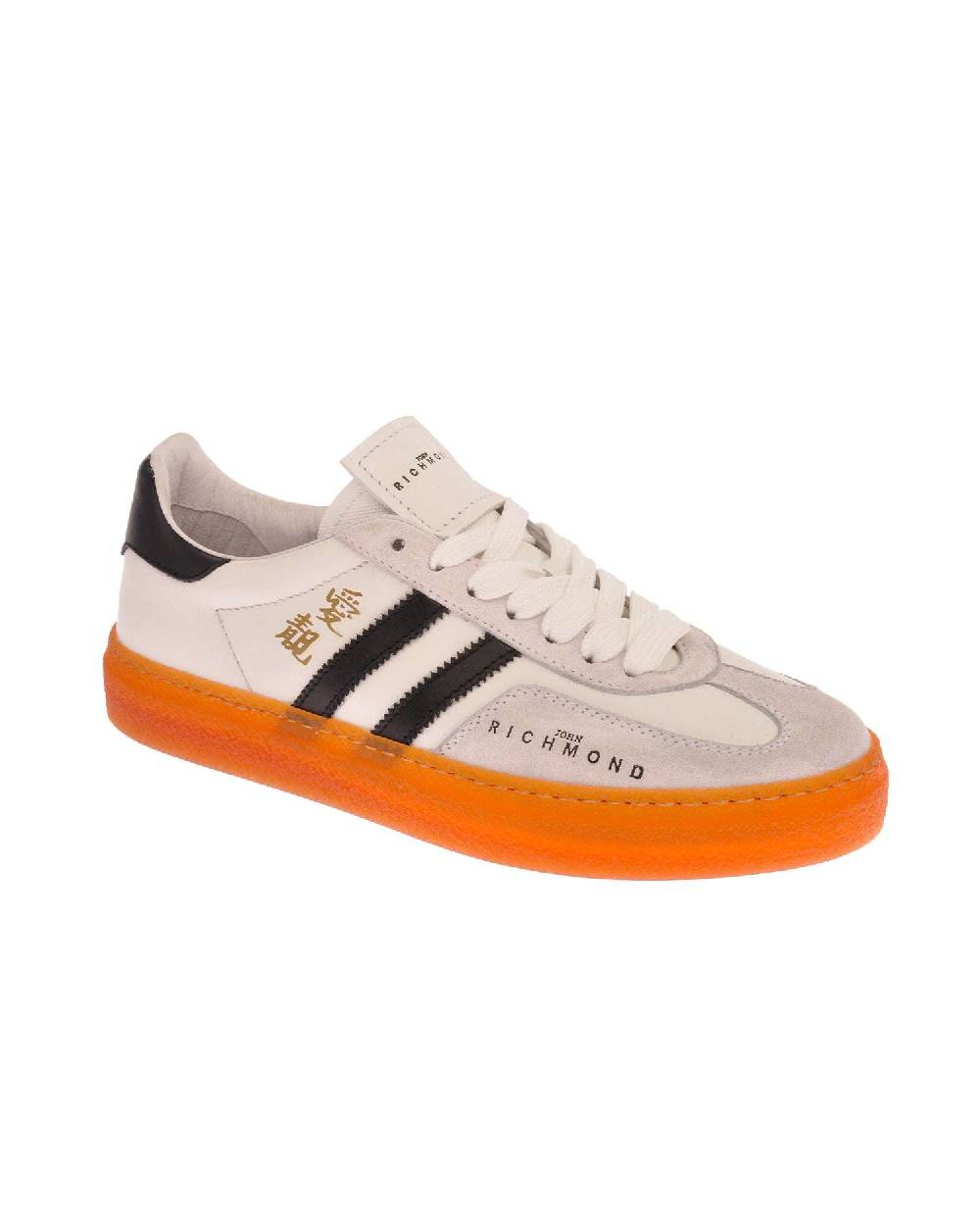 John Richmond Sneakers in pelle con logo e bande laterali Convenienza