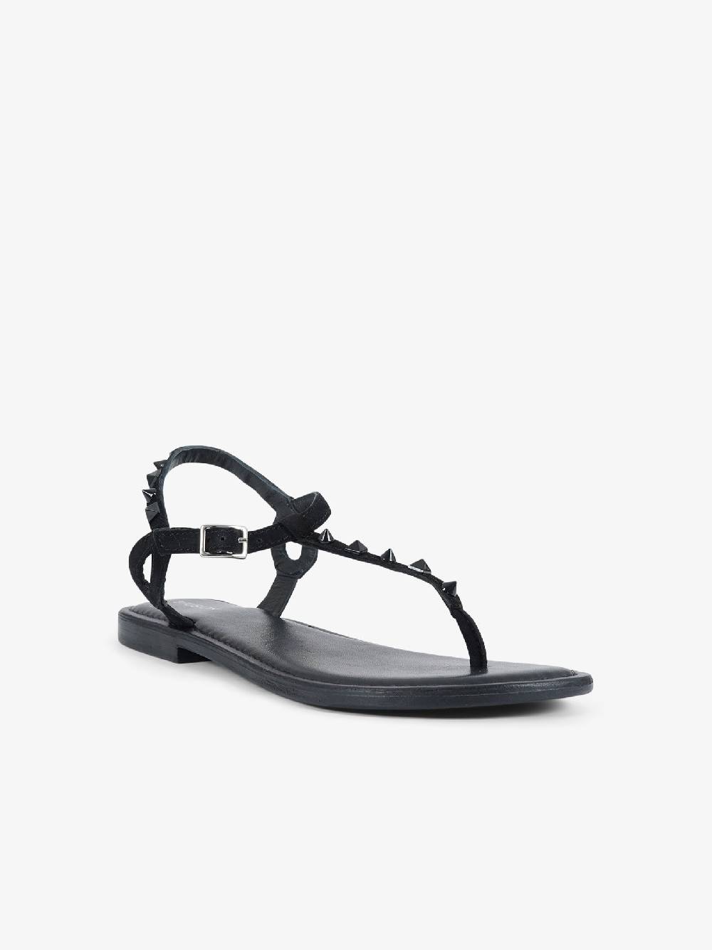 CB FUSION Sandali bassi infradito con borchie piramidali CBF.R224003 donna pelle nero Consegna Veloce