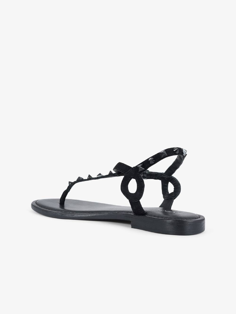 CB FUSION Sandali bassi infradito con borchie piramidali CBF.R224003 donna pelle nero Consegna Veloce
