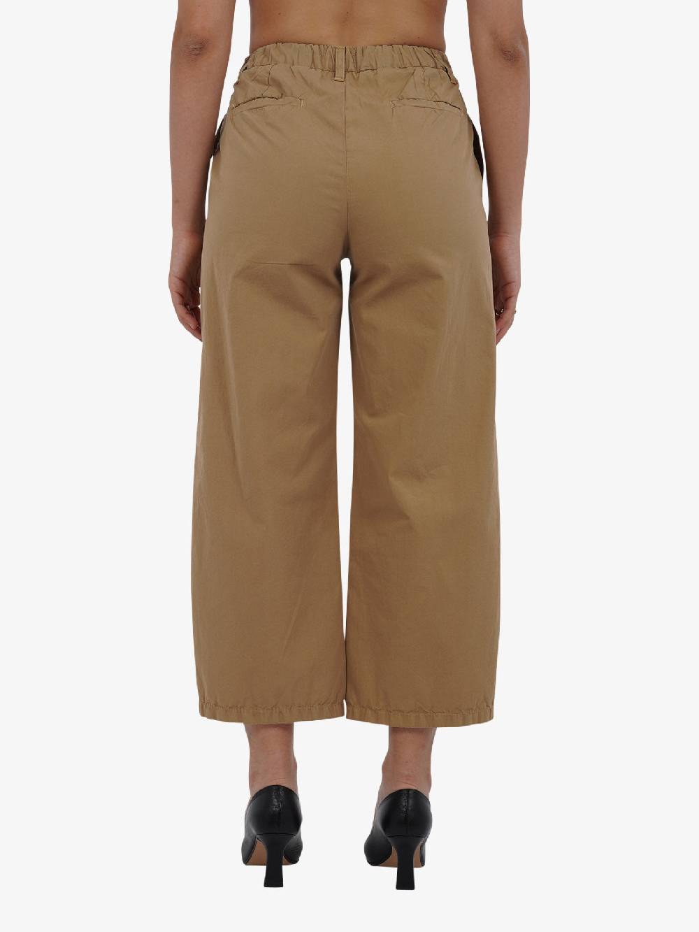DIXIE Pantalone a vita alta P142J175 donna cotone beige Soddisfazione Garantita