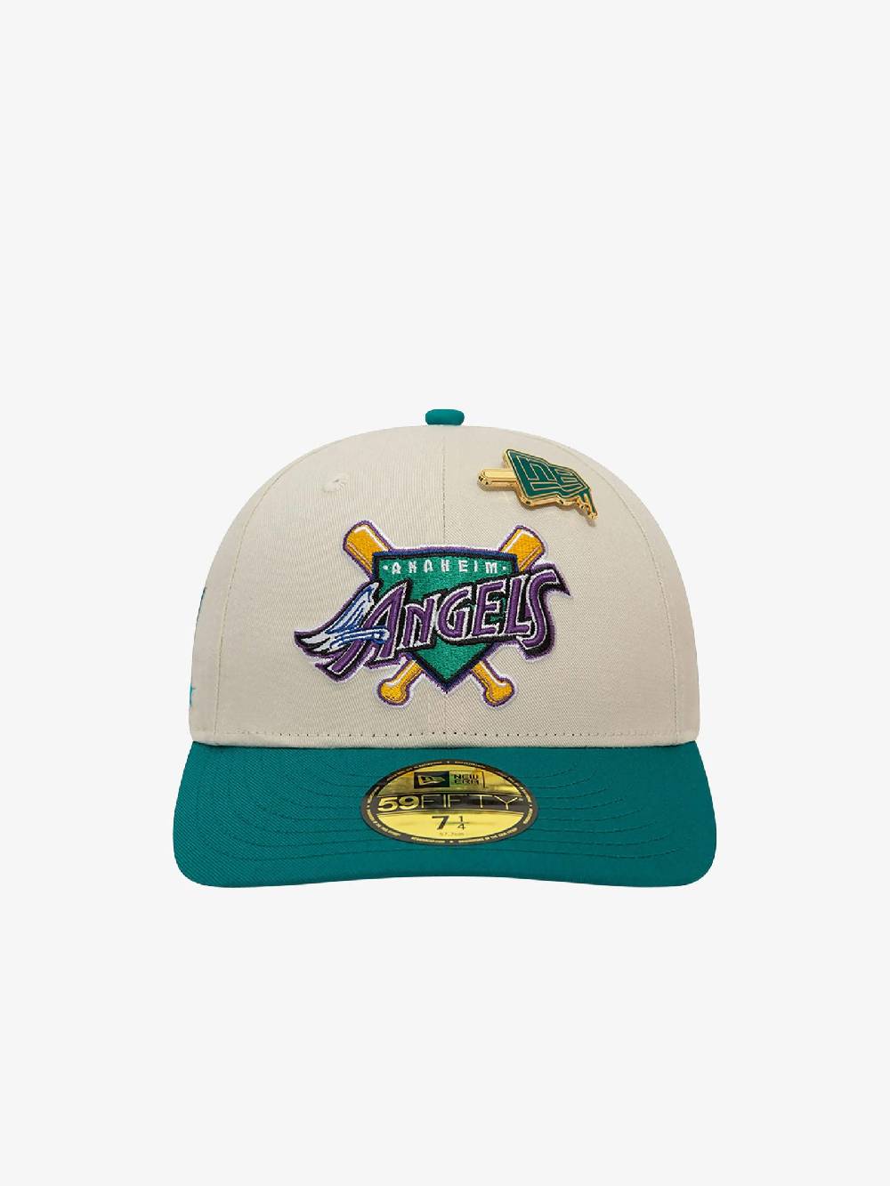NEW ERA Cappello 59FIFTY Low Profile LA Angels MLB Pin 60503329 uomo cotone beige Italy