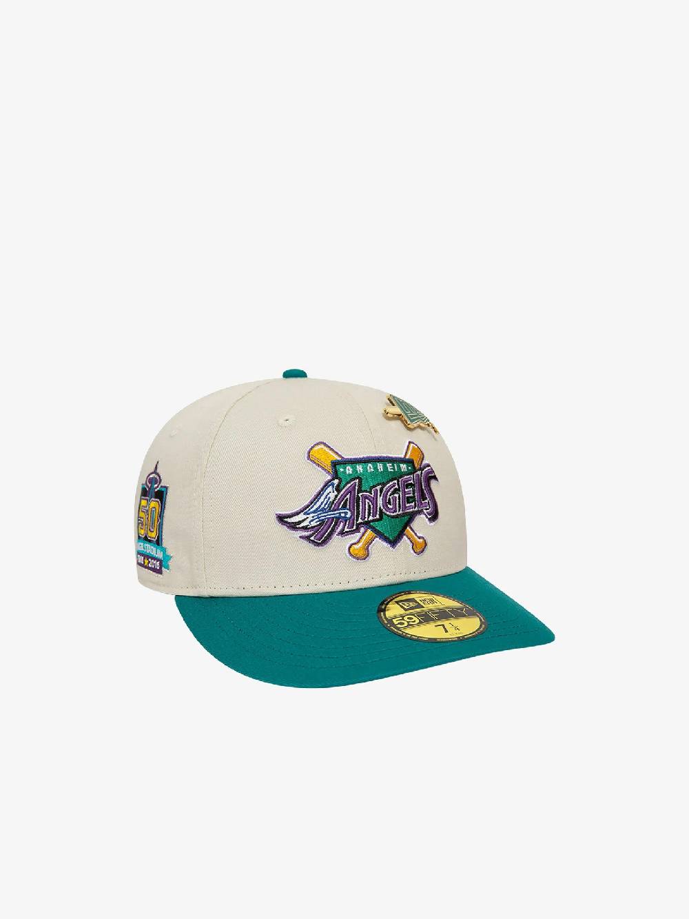 NEW ERA Cappello 59FIFTY Low Profile LA Angels MLB Pin 60503329 uomo cotone beige Italy