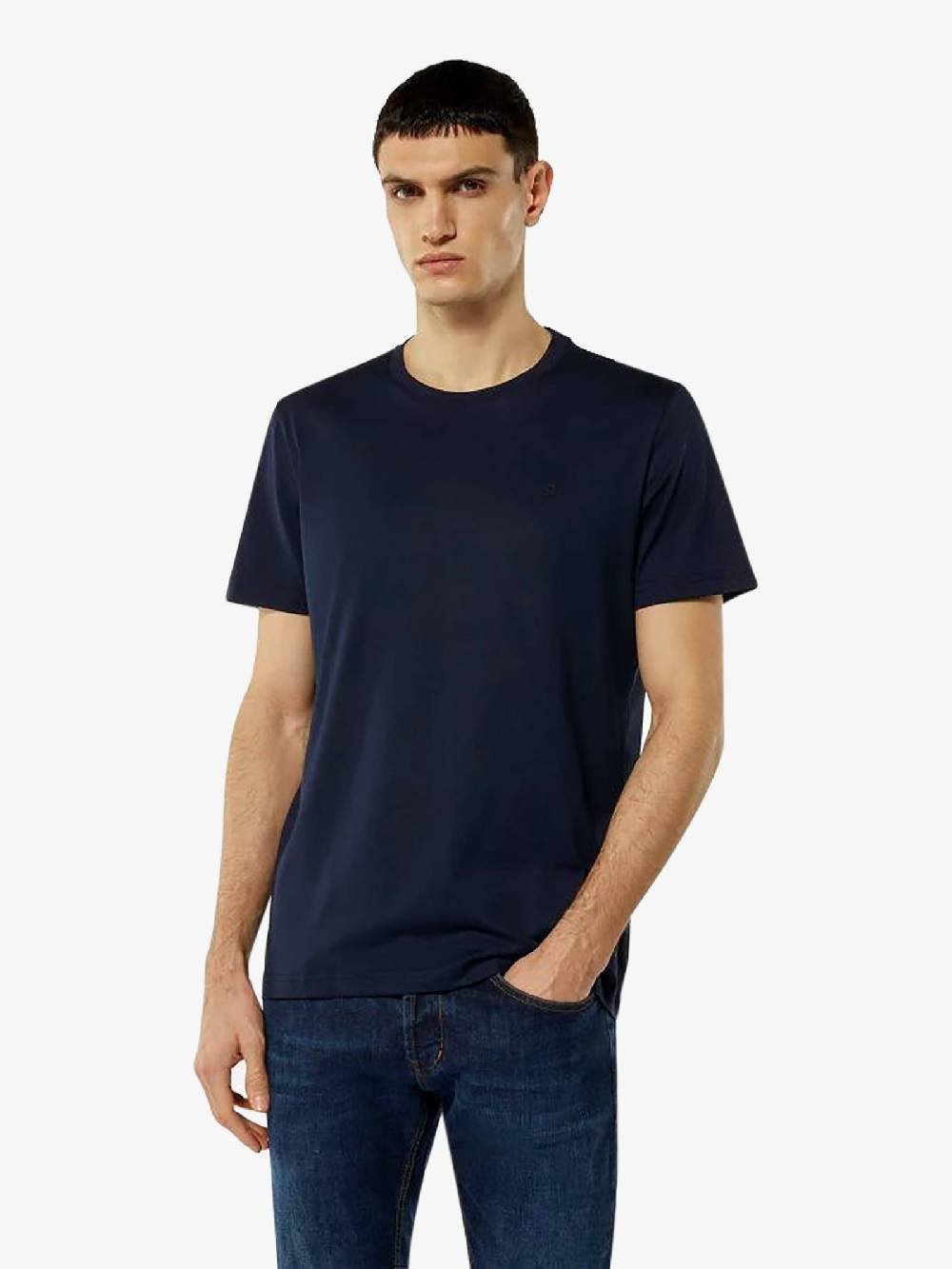 DONDUP T-shirt in jersey US198 JF0271U ZL4 DU uomo cotone blu Offerta