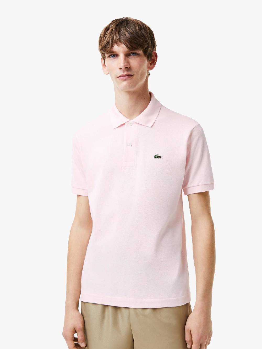 LACOSTE Polo regolare uomo in cotone rosa Online