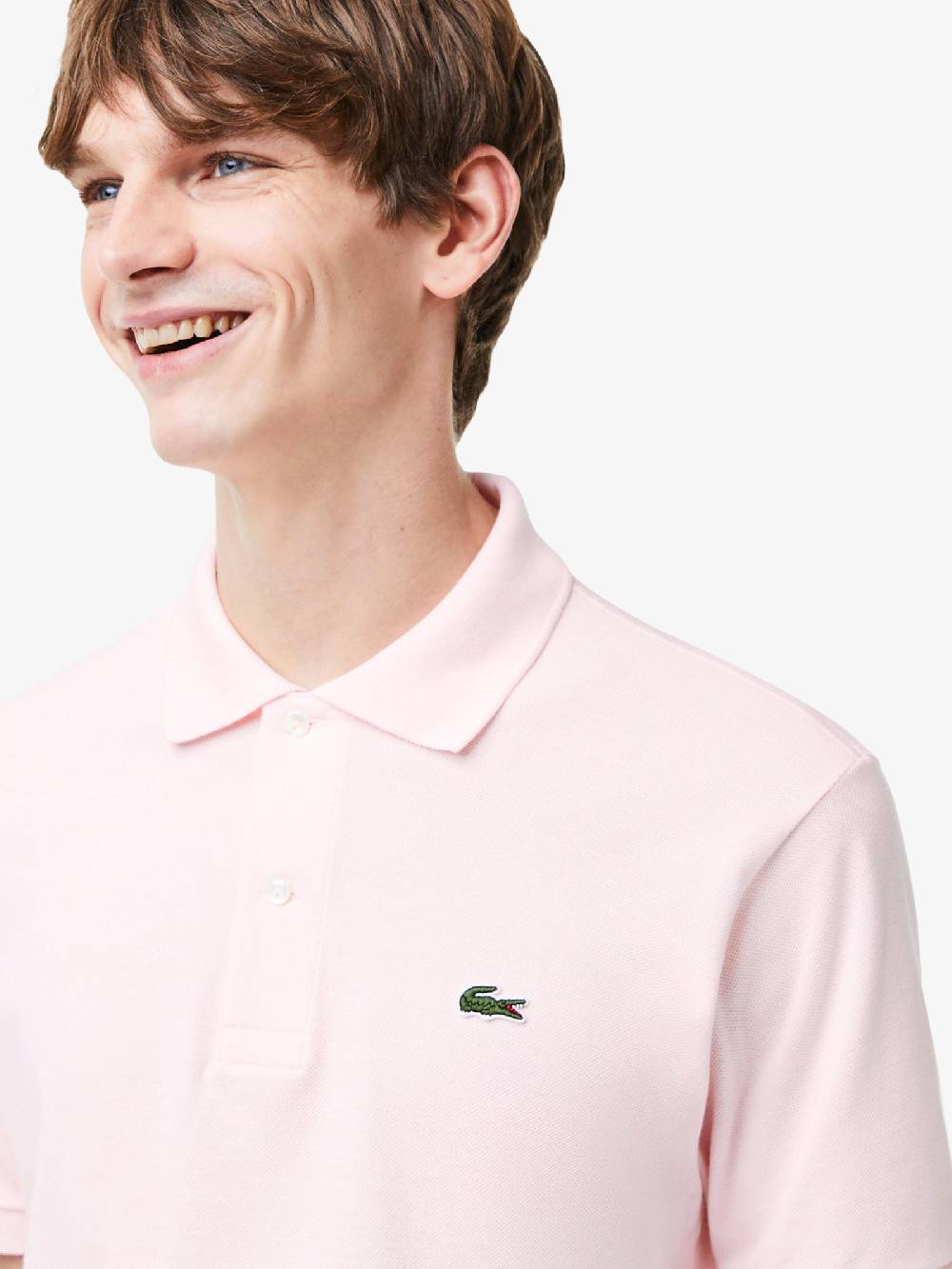 LACOSTE Polo regolare uomo in cotone rosa Online