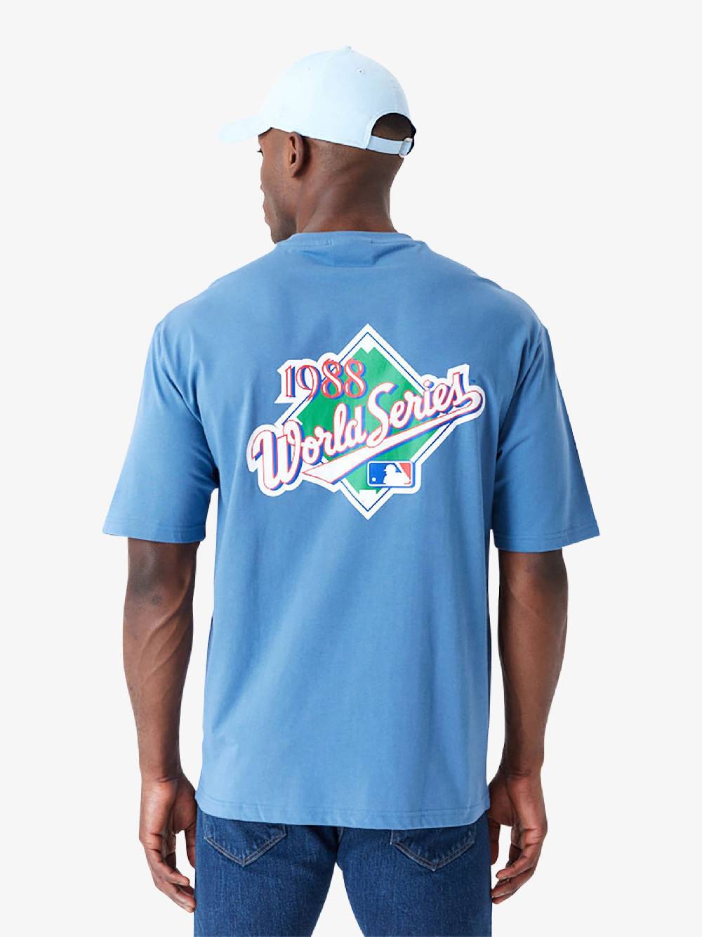 NEW ERA T-shirt Oversize LA Dodgers MLB World Series 60502659 uomo cotone azzurro 2025
