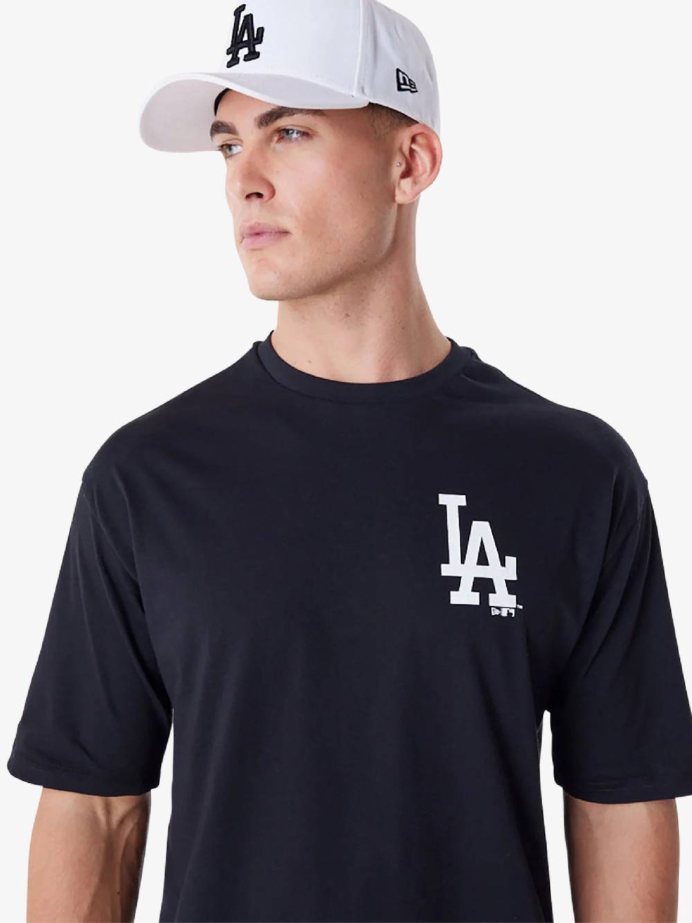 NEW ERA T-shirt Oversize LA Dodgers MLB Essential 60416724 uomo cotone nero Italy