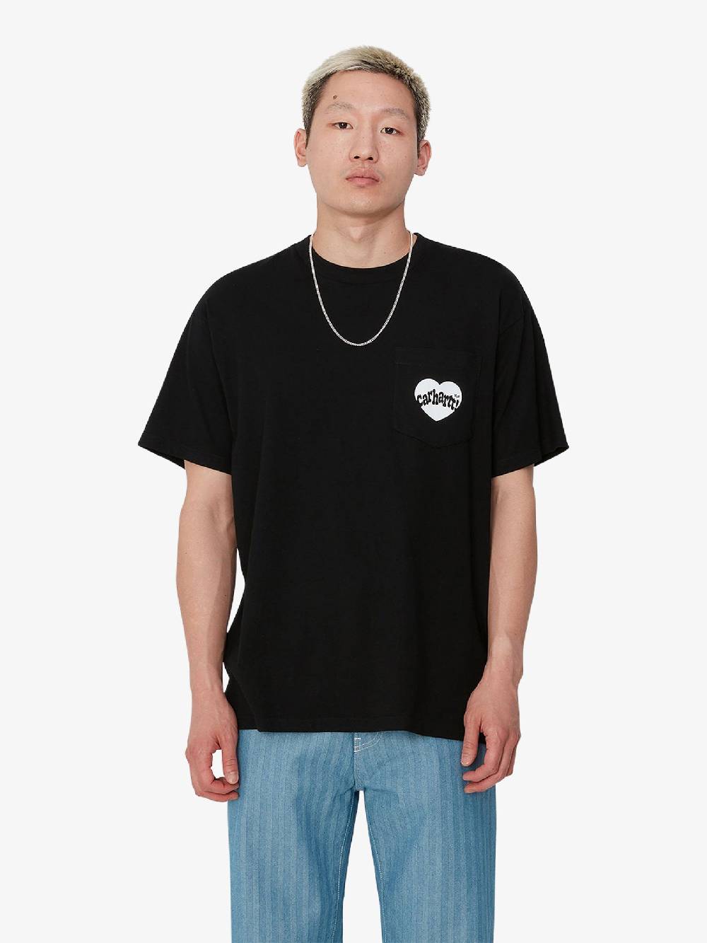 CARHARTT WIP T-shirt S/S Amour Pocket I033675_ uomo cotone nero 2025