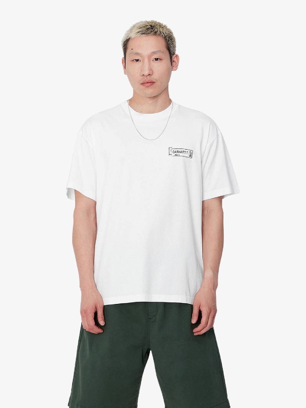 CARHARTT WIP T-shirt S/S Stamp I033670_ uomo cotone bianco In Linea
