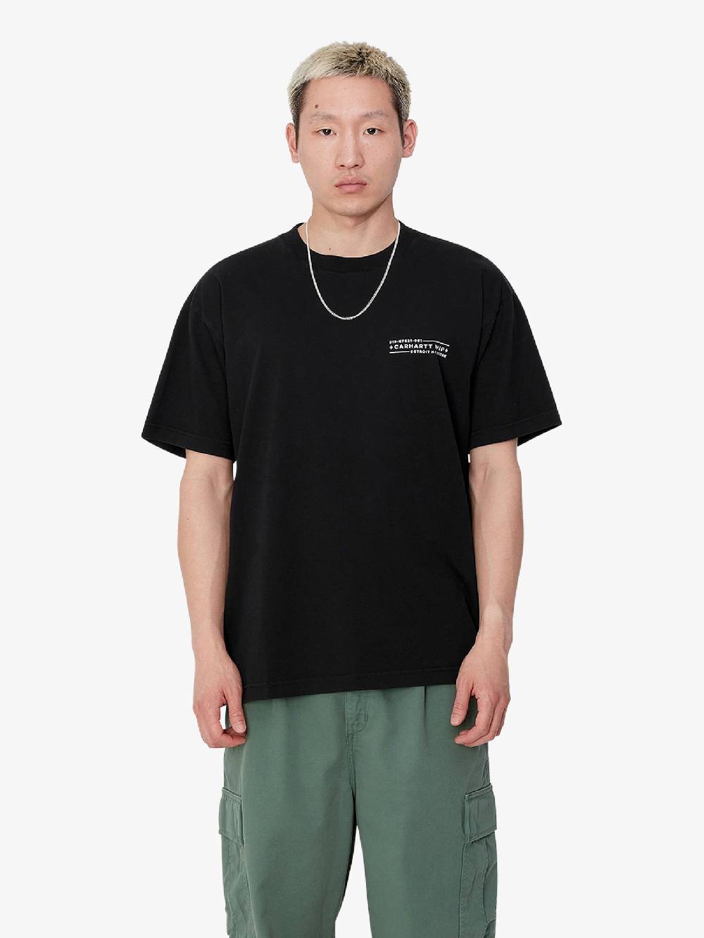 CARHARTT WIP T-shirt S/S Stamp I033670_ uomo cotone nero Qualità