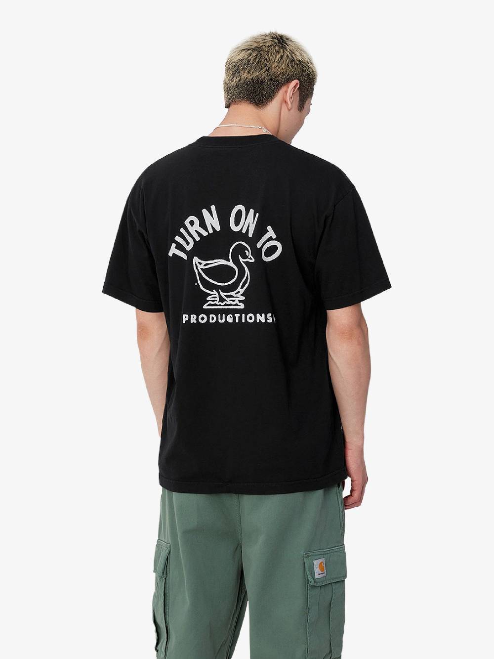 CARHARTT WIP T-shirt S/S Stamp I033670_ uomo cotone nero Qualità