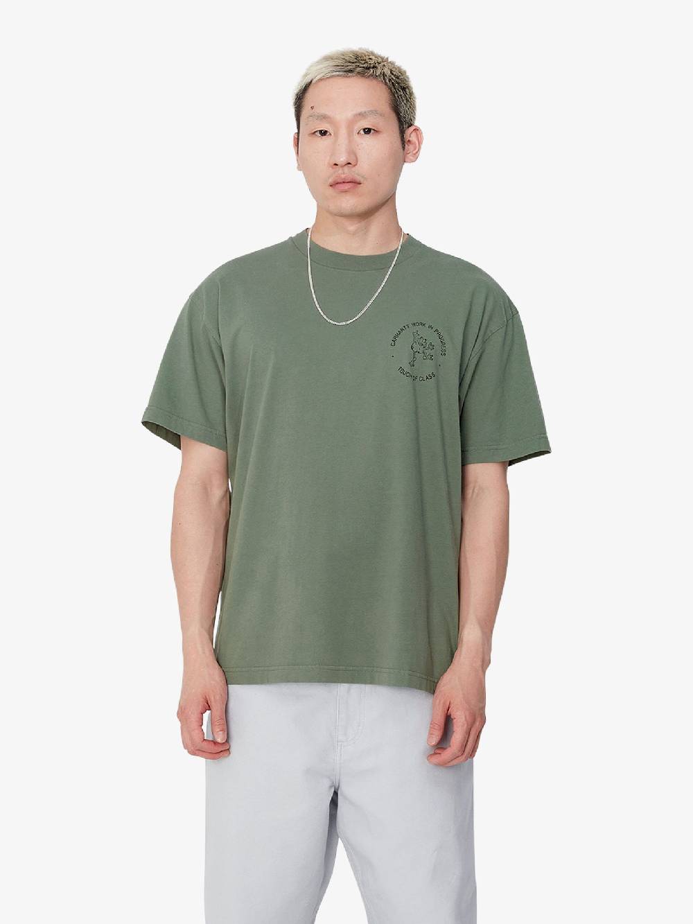 CARHARTT WIP T-shirt S/S Stamp I033670_ uomo cotone verde Vendita