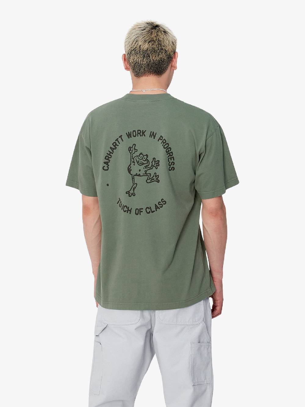 CARHARTT WIP T-shirt S/S Stamp I033670_ uomo cotone verde Vendita