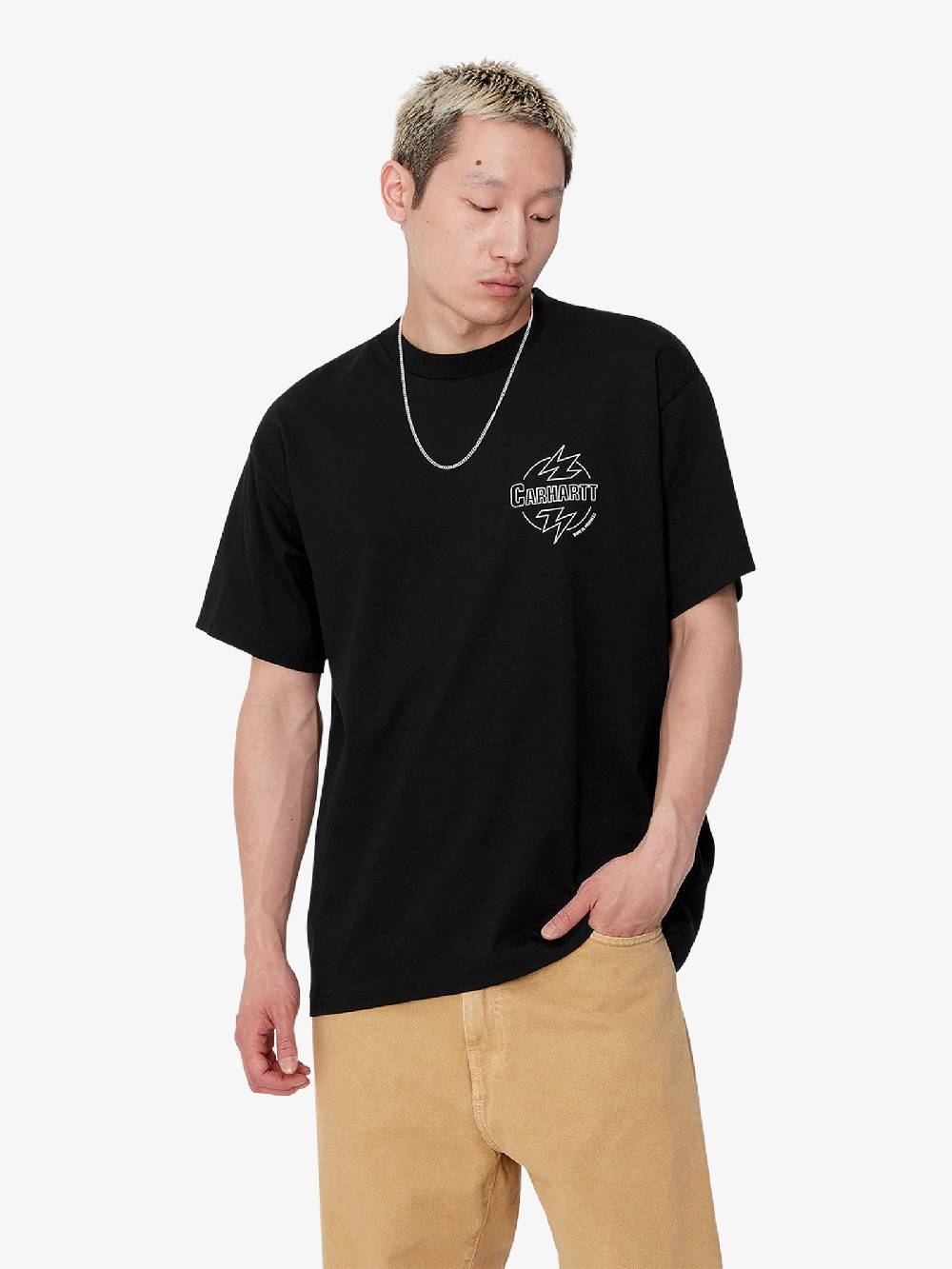 CARHARTT WIP T-shirt S/S Ablaze I033639_ uomo cotone nero Pezzi Unici