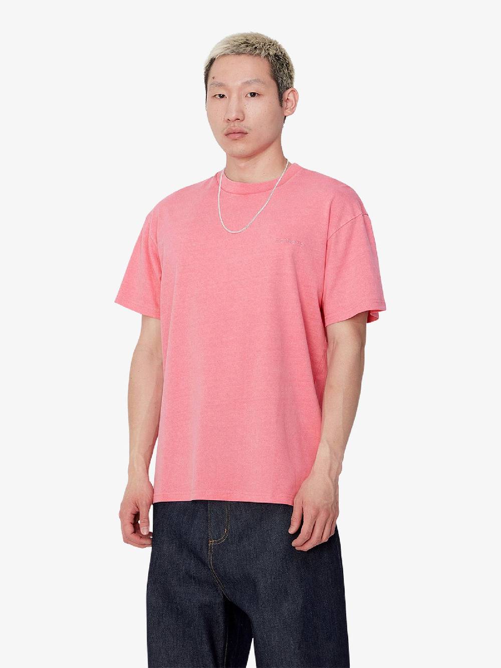 CARHARTT WIP T-shirt S/S Duster Script I033622_ uomo cotone rosa Consegna Veloce