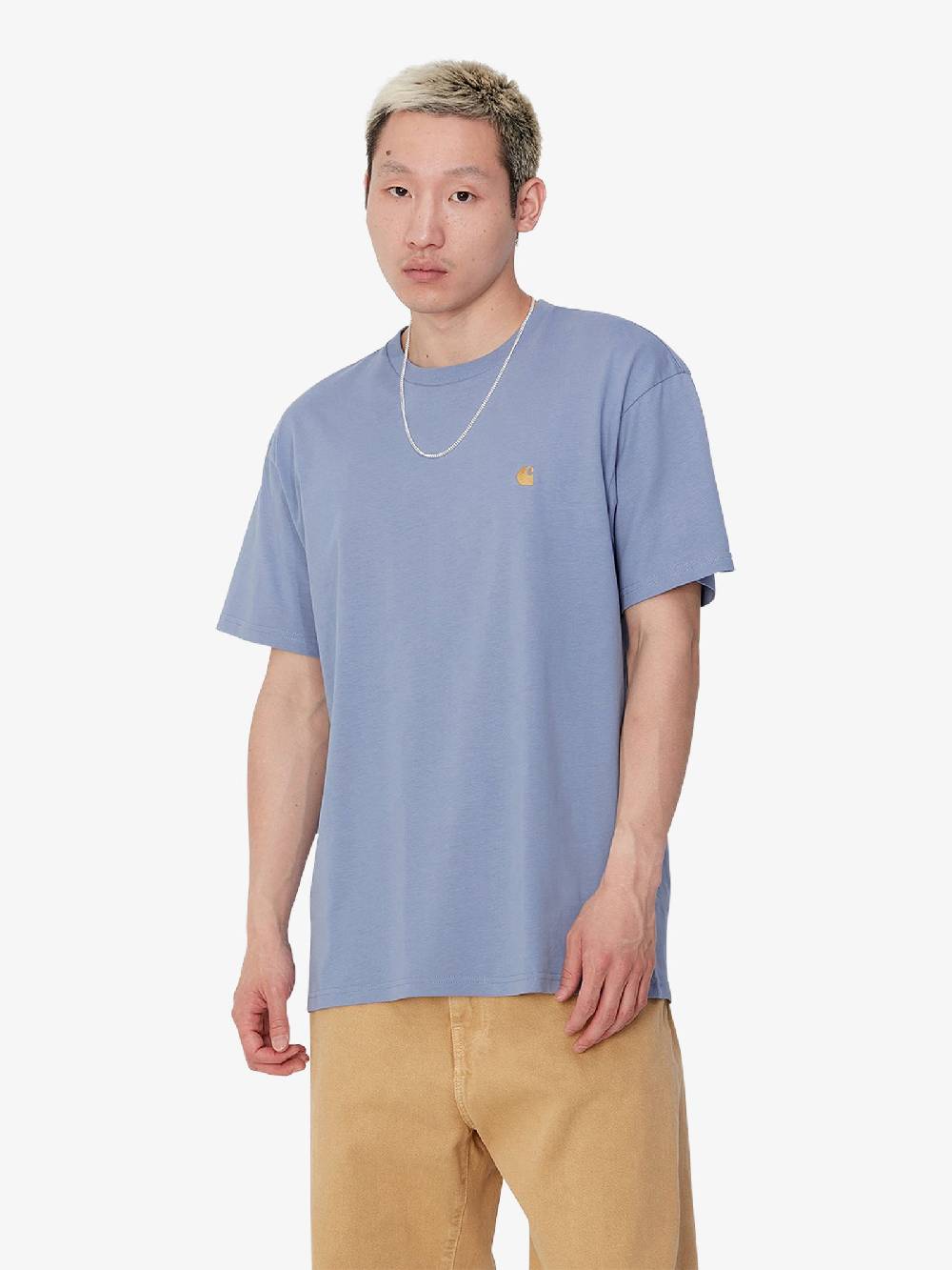 CARHARTT WIP T-shirt S/S Chase T-Shirt I026391_ uomo cotone blu Affare Del Giorno