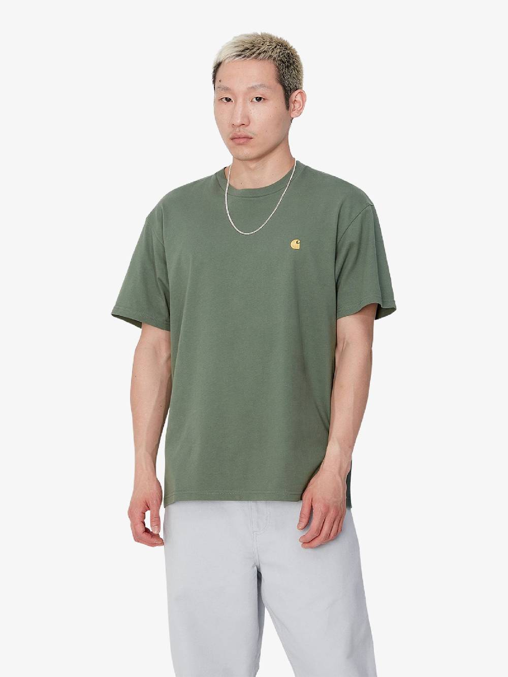 CARHARTT WIP T-shirt S/S Chase T-Shirt I026391_ uomo cotone verde Prezzo Ridotto