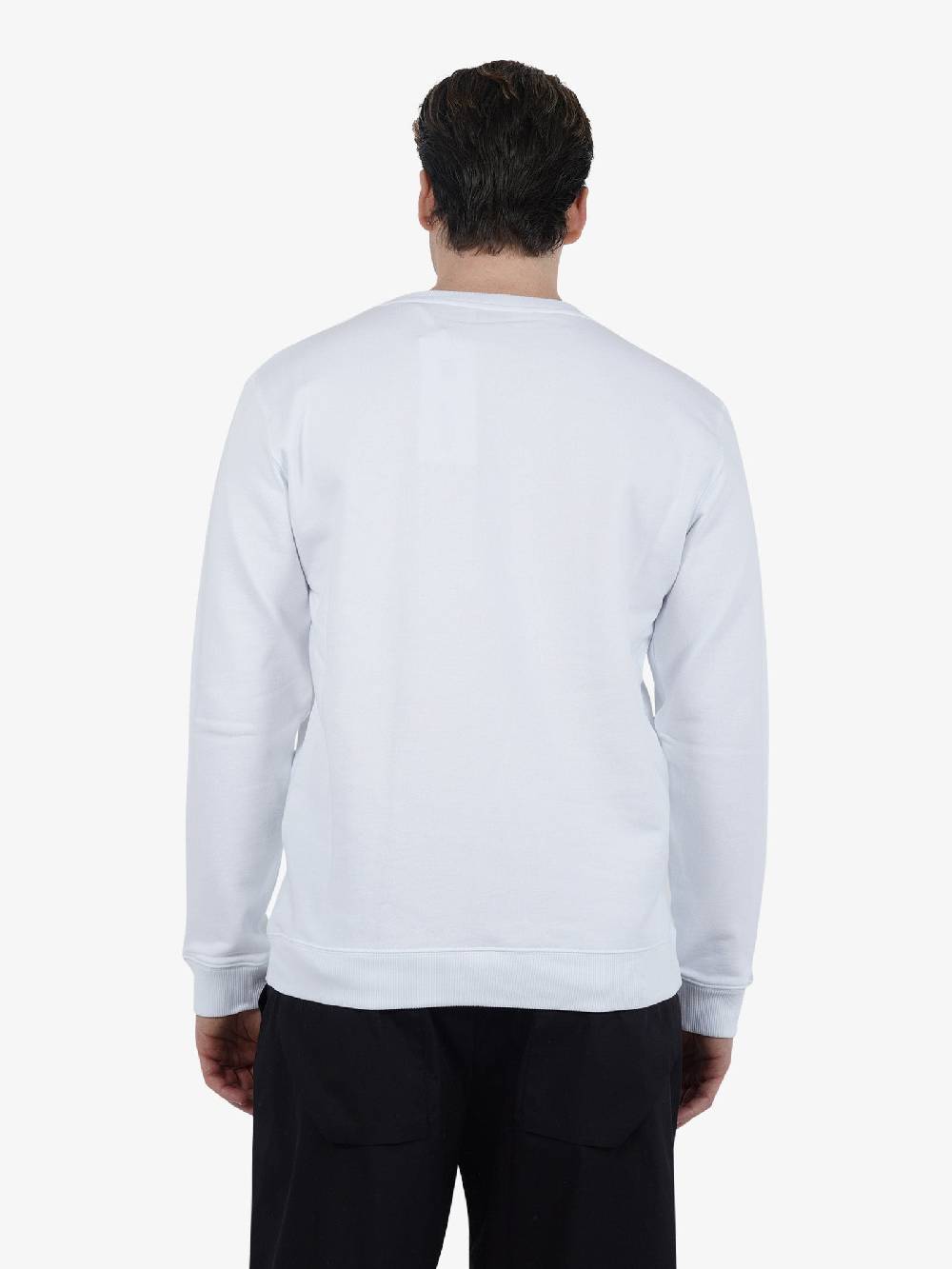 DONDUP Felpa girocollo in jersey di cotone UF641 KF0196U FS6 DU uomo bianco Convenienza