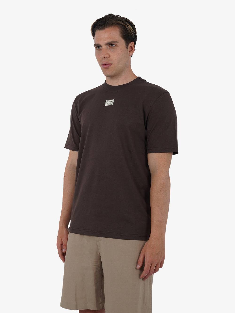YES LONDON T-shirt XM4116 uomo cotone marrone Sconto