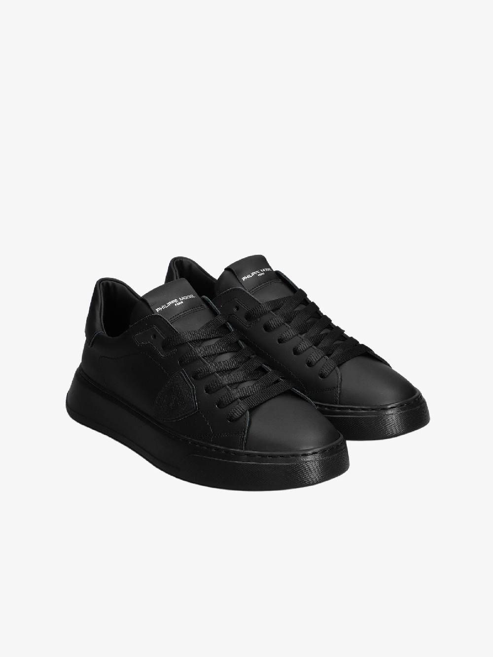 PHILIPPE MODEL Sneaker Temple Veau - Noir Blanc Outlet