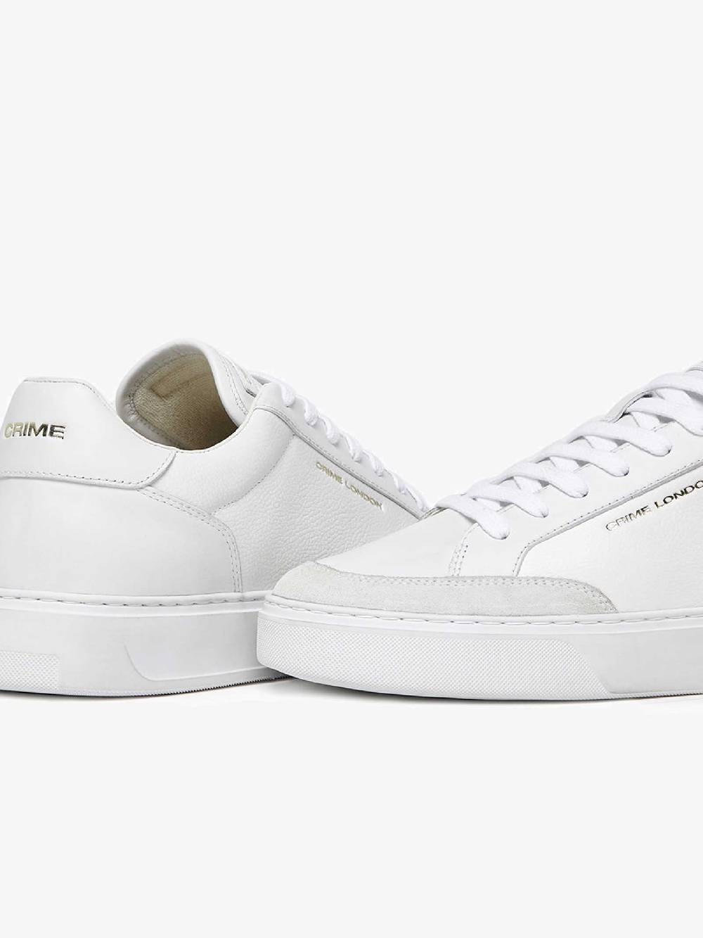 CRIME LONDON Sneakers Eclipse 17670PP6 uomo pelle bianco In Vendita