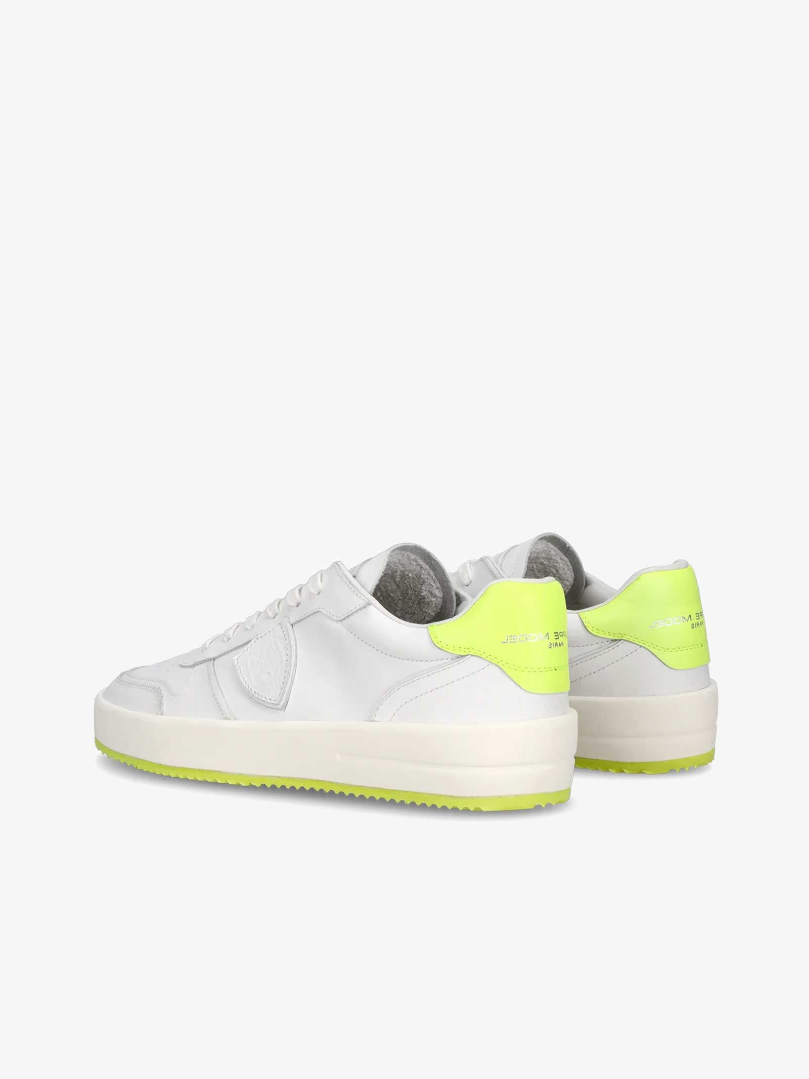 PHILIPPE MODEL Sneakers Nice Low VNLU uomo pelle bianco In Saldo