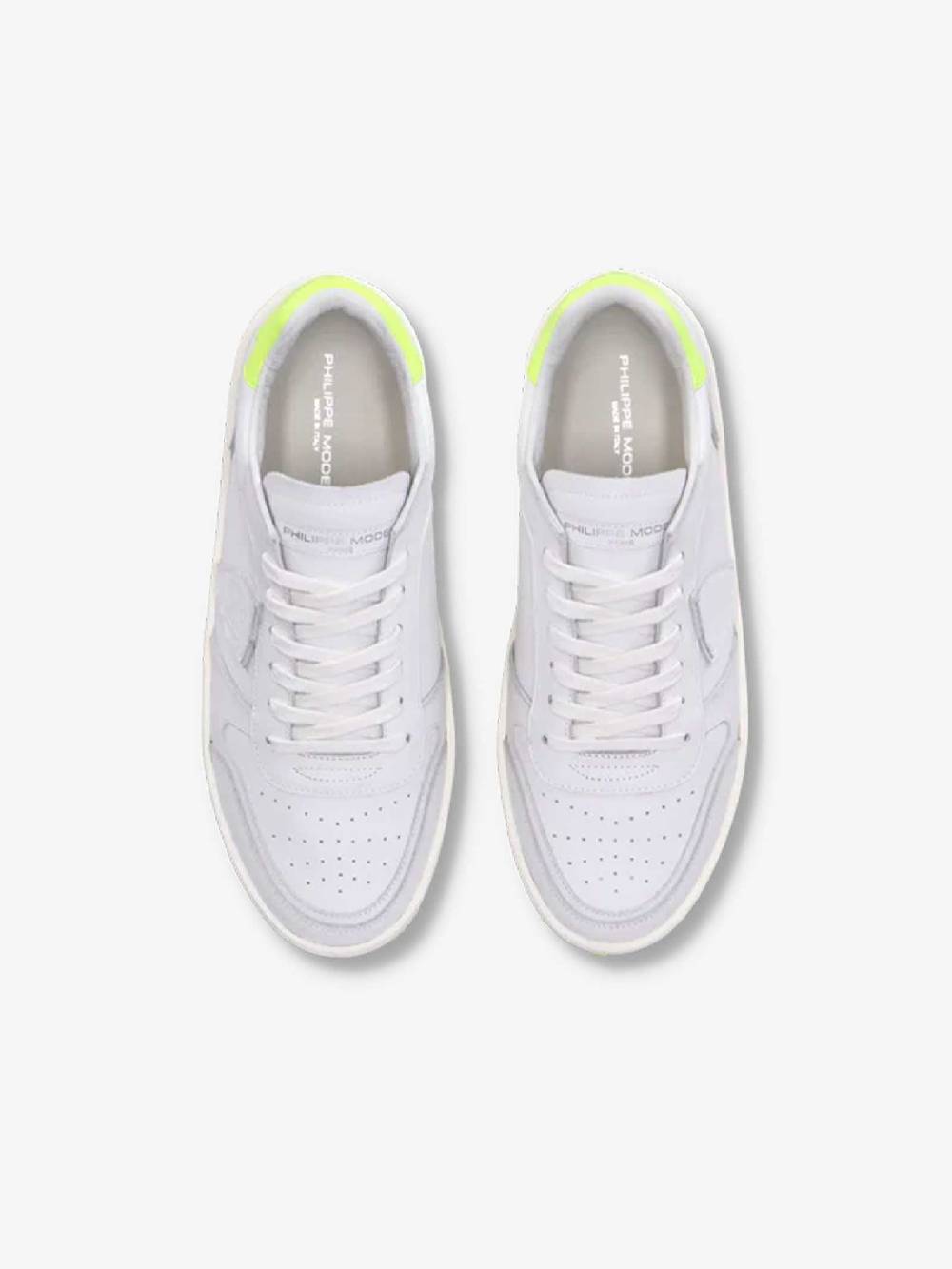 PHILIPPE MODEL Sneakers Nice Low VNLU uomo pelle bianco In Saldo