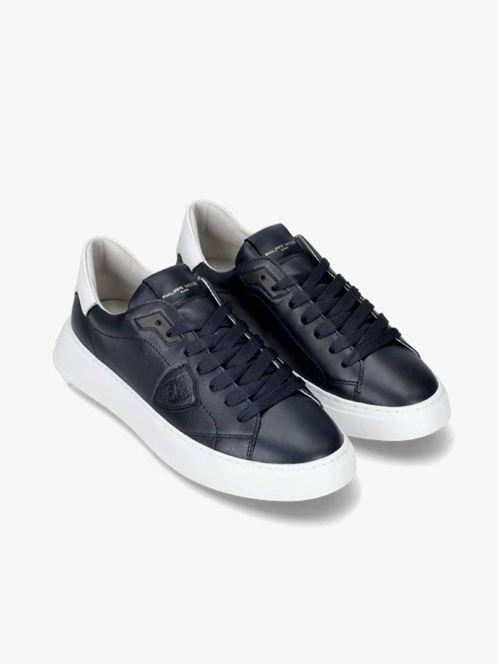 PHILIPPE MODEL Sneakers Temple Low BTLU uomo pelle blu Nuova