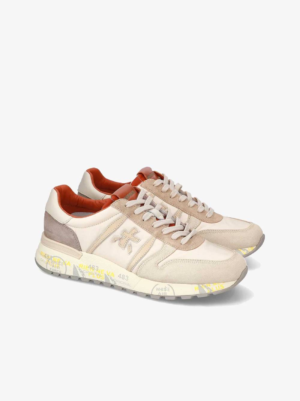 PREMIATA Sneakers LANDER 6633 uomo pelle beige Spedizione Gratuita