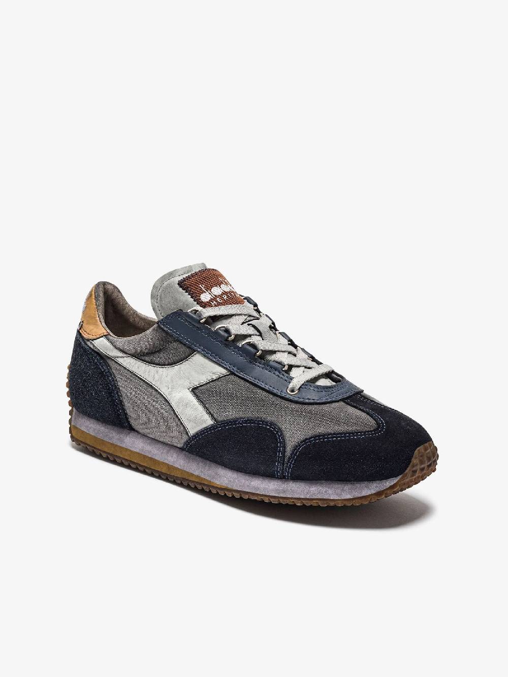 DIADORA Sneakers EQUIPE H DIRTY STONE WASH EVO 201.174736_ uomo pelle blu Promozione Limitata