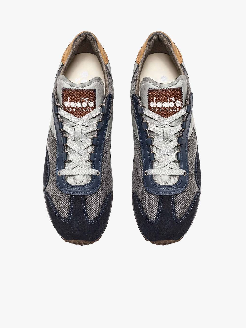 DIADORA Sneakers EQUIPE H DIRTY STONE WASH EVO 201.174736_ uomo pelle blu Promozione Limitata
