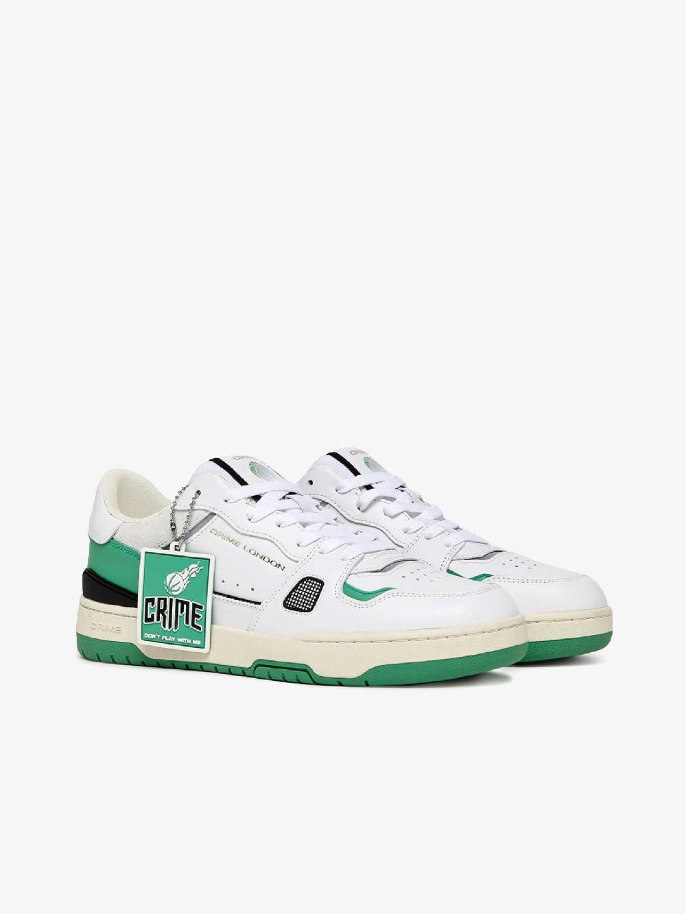CRIME LONDON Sneakers OffCourt 17300PP6 uomo in pelle verde Prezzo Ridotto