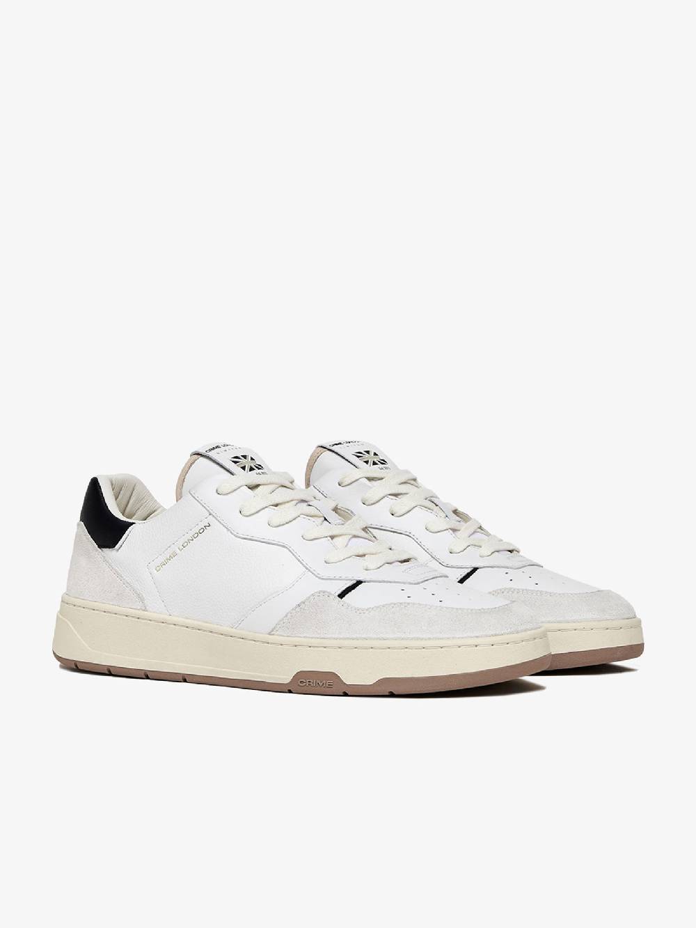 CRIME LONDON Sneakers Timeless 17201PP6 uomo in pelle bianco Sottocosto
