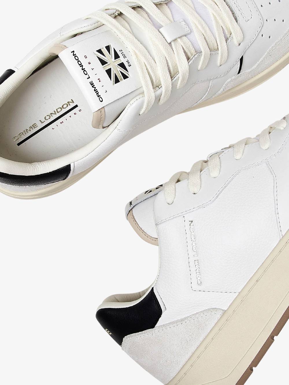 CRIME LONDON Sneakers Timeless 17201PP6 uomo in pelle bianco Sottocosto