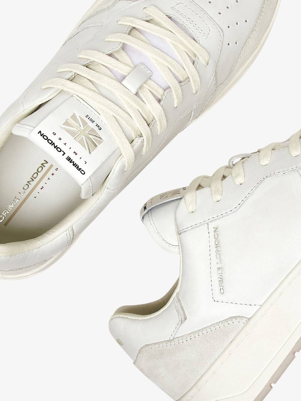 CRIME LONDON Sneakers Timeless 17200PP6 uomo in pelle bianco Convenienza