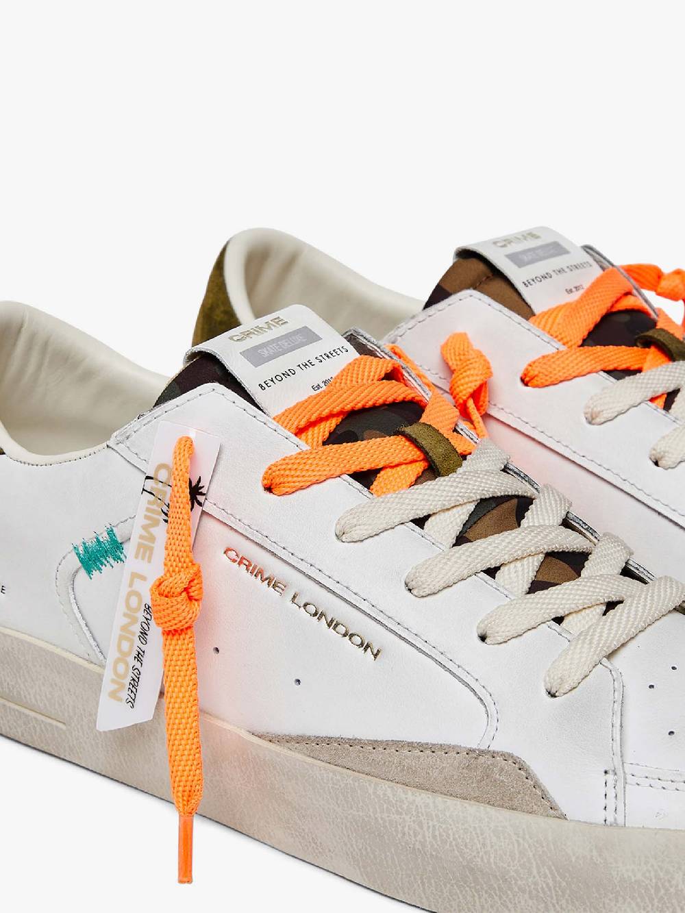 CRIME LONDON Sneakers Sk8Deluxe 17104PP6 uomo in pelle bianco Novità