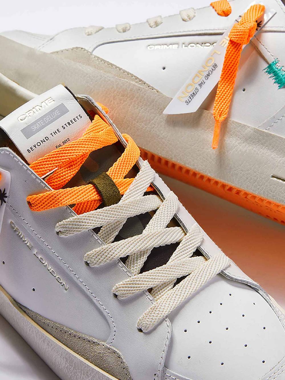 CRIME LONDON Sneakers Sk8Deluxe 17104PP6 uomo in pelle bianco Novità