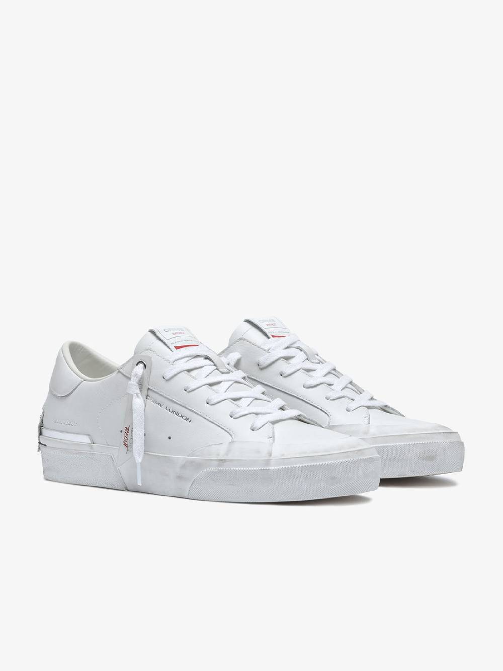 CRIME LONDON Sneakers Recut 17051PP6 uomo in pelle bianco Presa