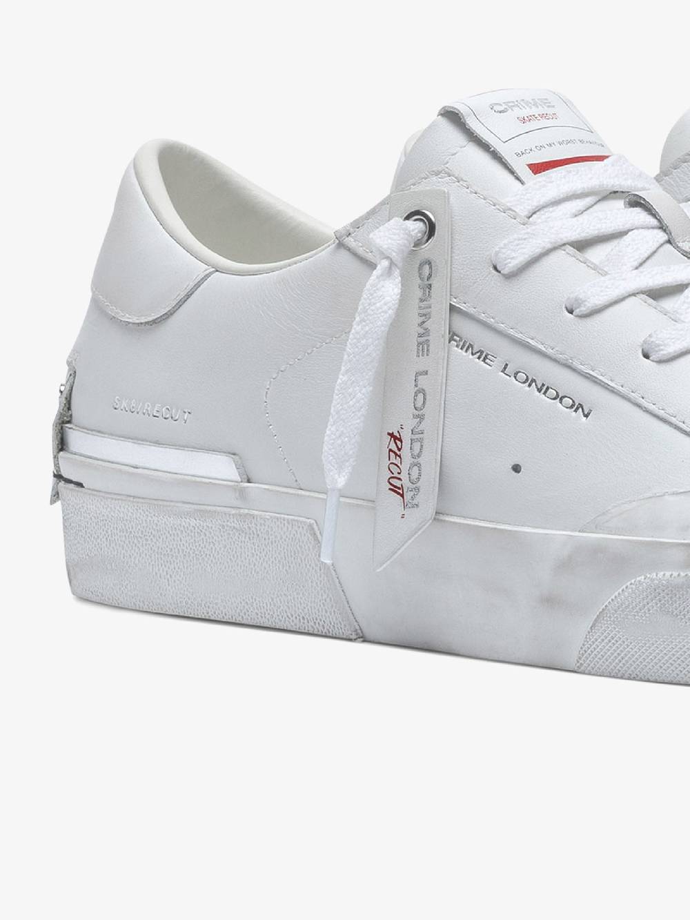 CRIME LONDON Sneakers Recut 17051PP6 uomo in pelle bianco Presa