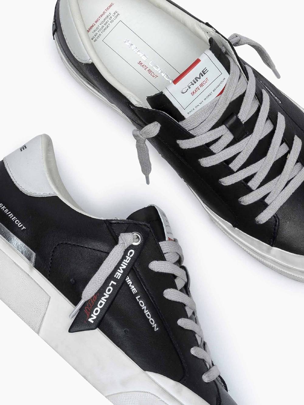 CRIME LONDON Sneakers Recut 17050PP6 uomo in pelle nero Sconto