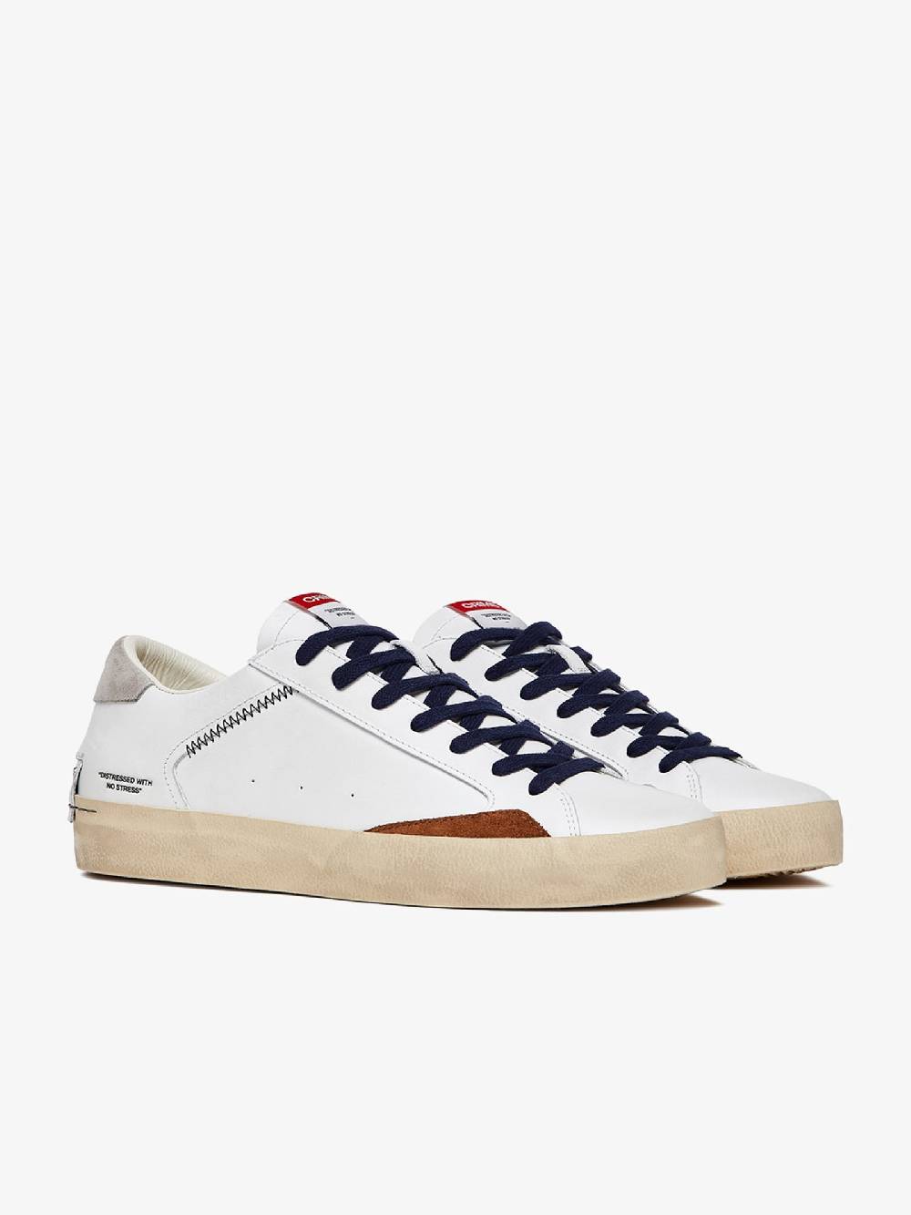 CRIME LONDON Sneakers Distressed 17002PP6 uomo in pelle bianco Offerta