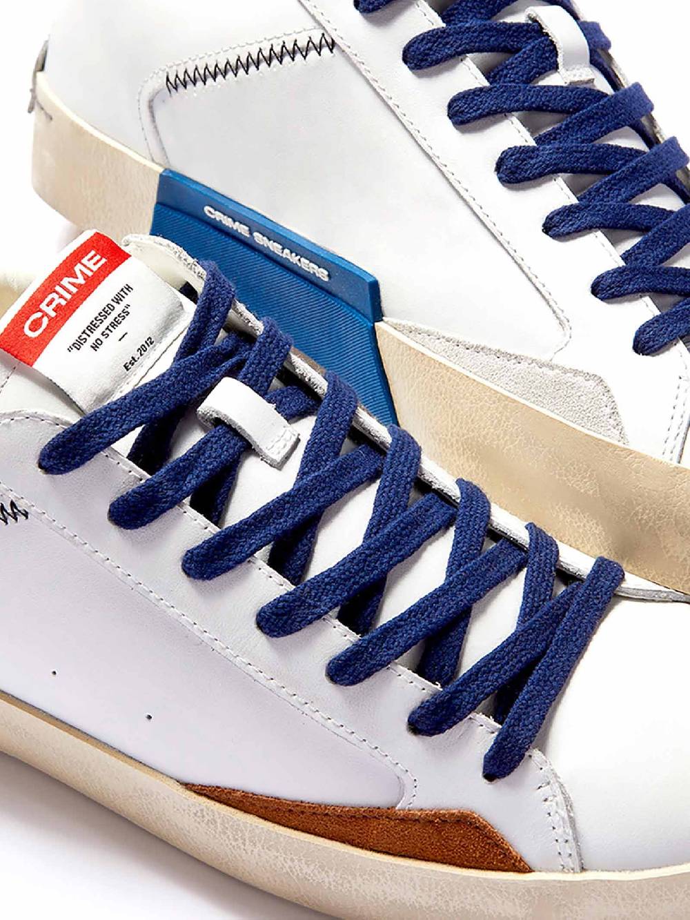 CRIME LONDON Sneakers Distressed 17002PP6 uomo in pelle bianco Offerta