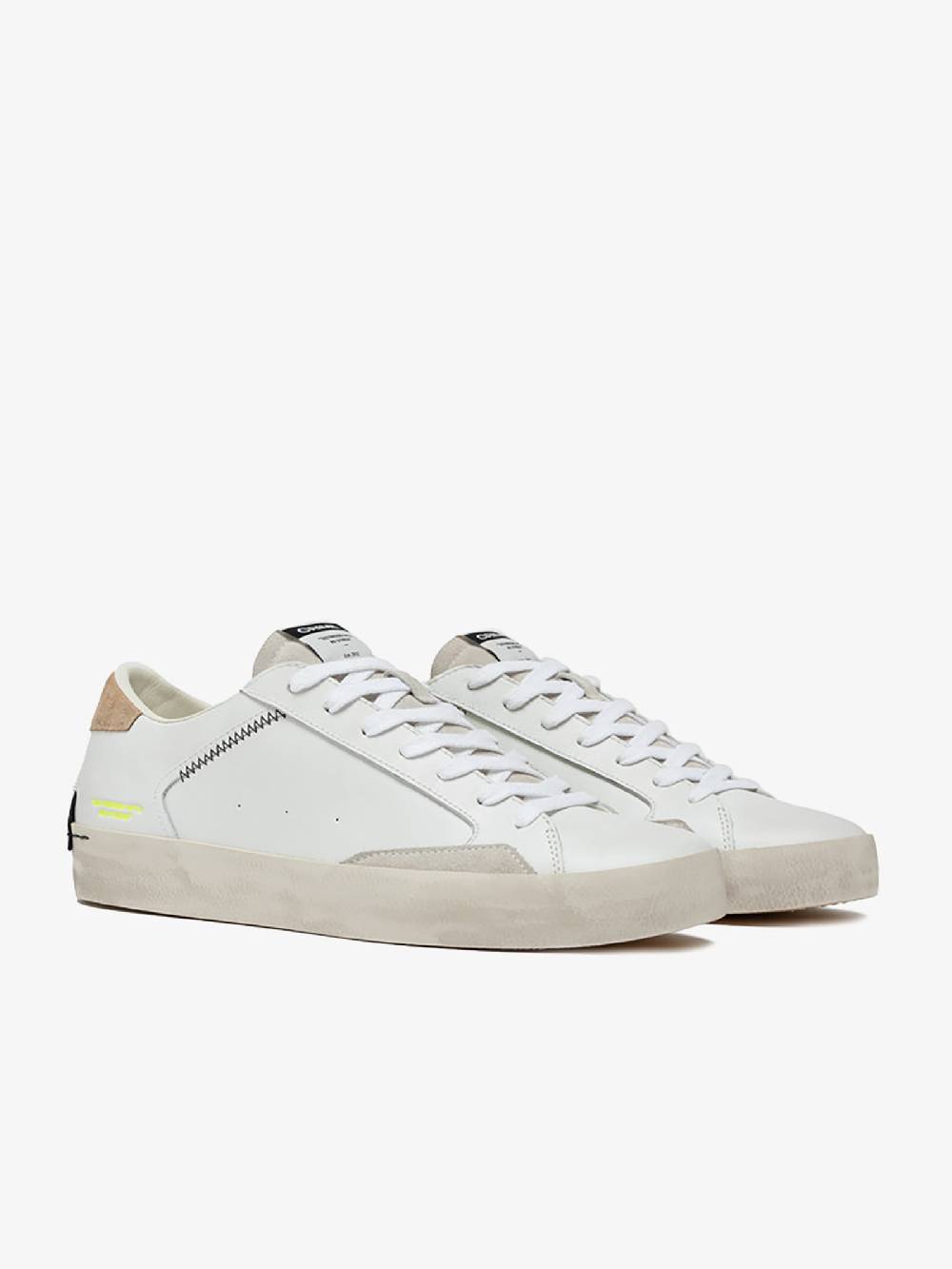 CRIME LONDON Sneakers Distressed 17001PP6 uomo in pelle bianco Economico