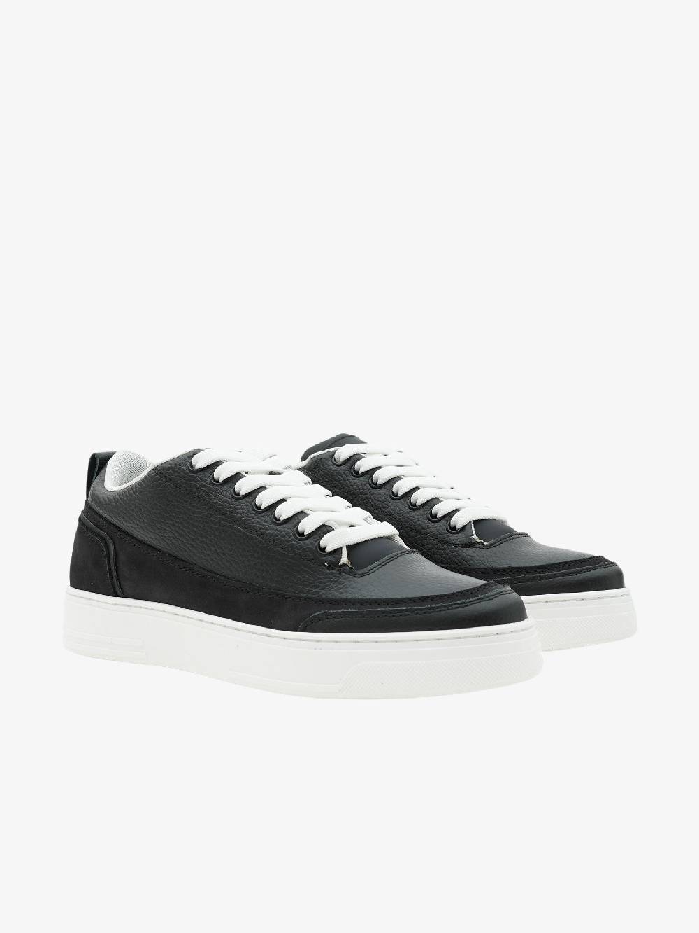 ANDREWE Sneakers MS300 uomo in pelle bottalata nera Prezzo Ridotto