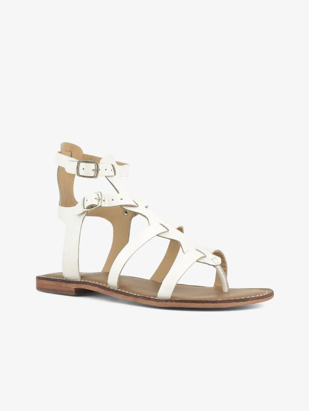 CB FUSION Sandali bassi gladiatore CBF.R221009 donna pelle bianco Soddisfazione Garantita