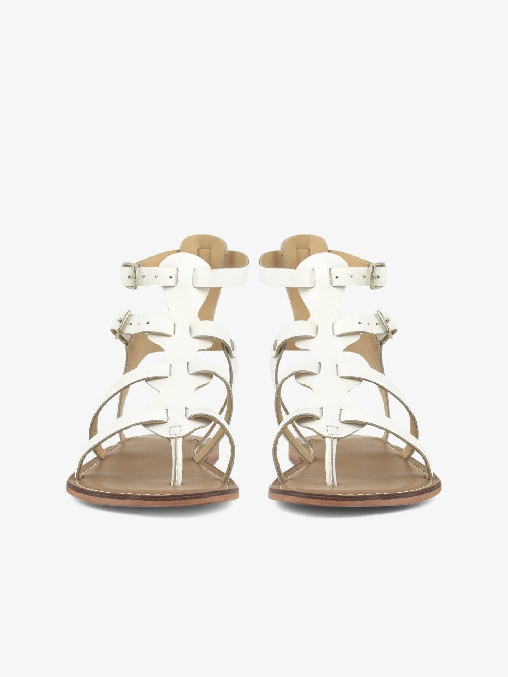 CB FUSION Sandali bassi gladiatore CBF.R221009 donna pelle bianco Soddisfazione Garantita